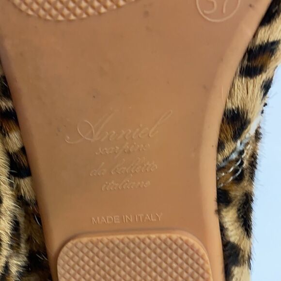 ANNIEL Calf-Hair Leopard Soft Icon moccasin Booties A16 - Picture 9 of 11